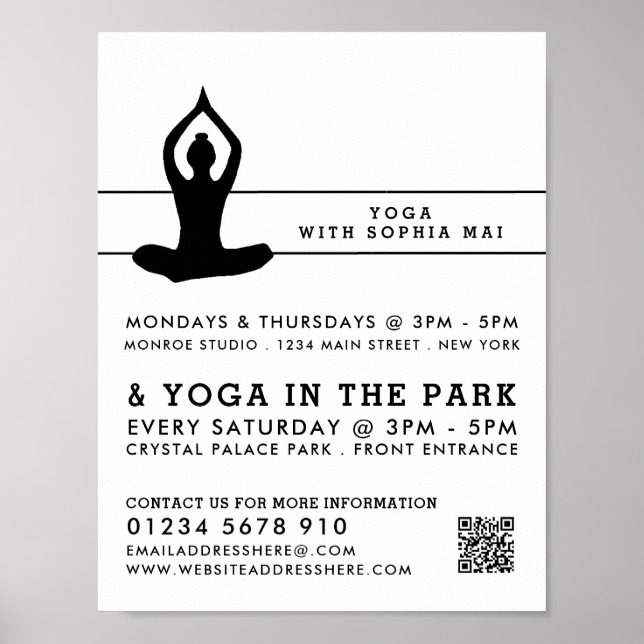 Sleek Modern Yoga Class Advertising Poster (Vorne)