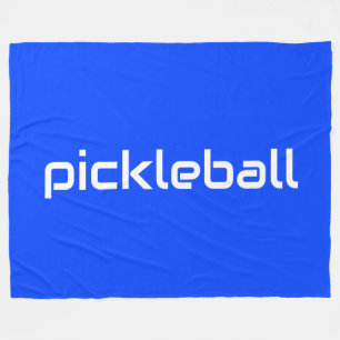 Sleek modernen weißen PICKLEBALL-Text auf hellblau Fleecedecke