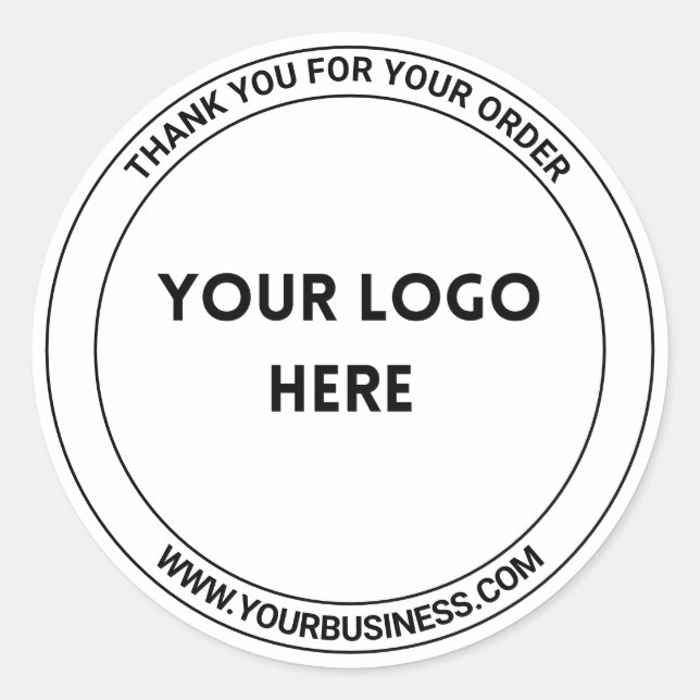 Sleek monochrome Logo-Labels Runder Aufkleber (Vorderseite)