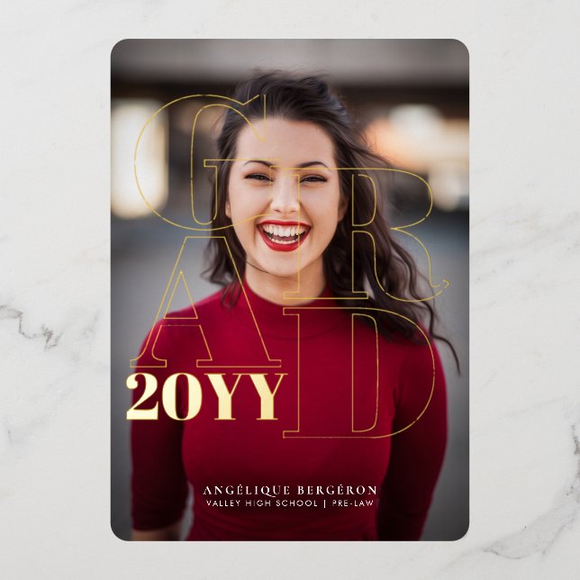 Sleek n Chic Abschluss Einladung (Vorderseite)