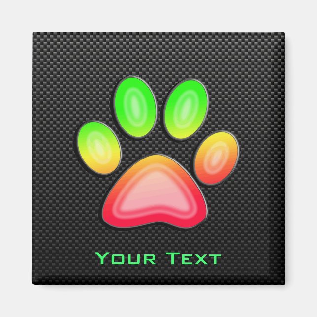 Sleek Paw Print Magnet (Vorne)