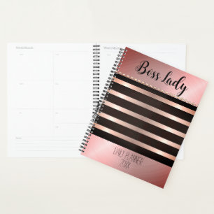 Sleek Pink Striped Boss Lady Planer