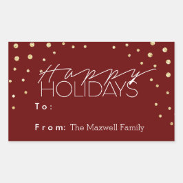 Sleek & Playa Holiday | Geschenketikett Rechteckiger Aufkleber