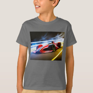 Sleek Rennwagen in rot auf Gleis T-Shirt