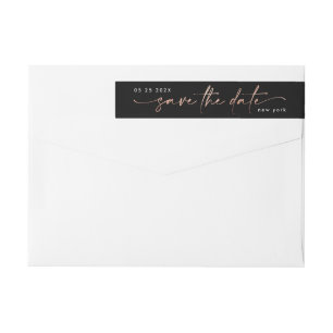 Sleek Romance   Rose Gold Save the Date schwarz  