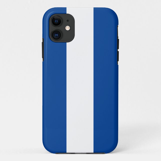 Sleek Royal Blue White Nautical Segelstreifen Case-Mate iPhone Hülle (Rückseite)