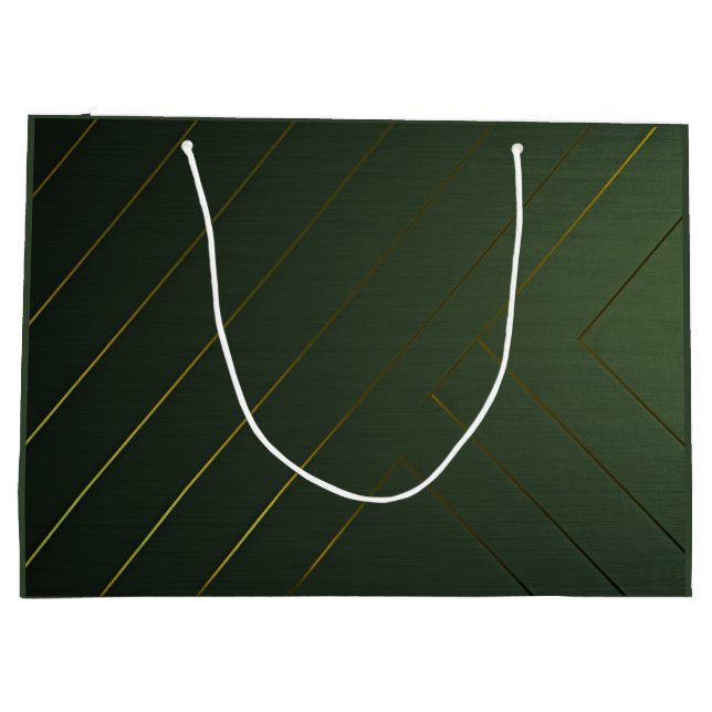Sleek Sage Green und Gold Große Geschenktüte (Rückseite)