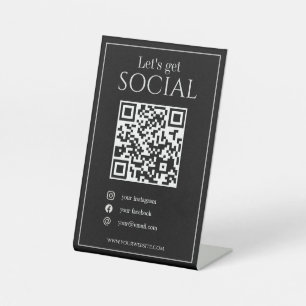 Sleek schwarzen QR-Code Business scannen Sie mich Sockelschild