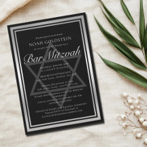 Sleek Silver Black Formal Bar Mitzvah