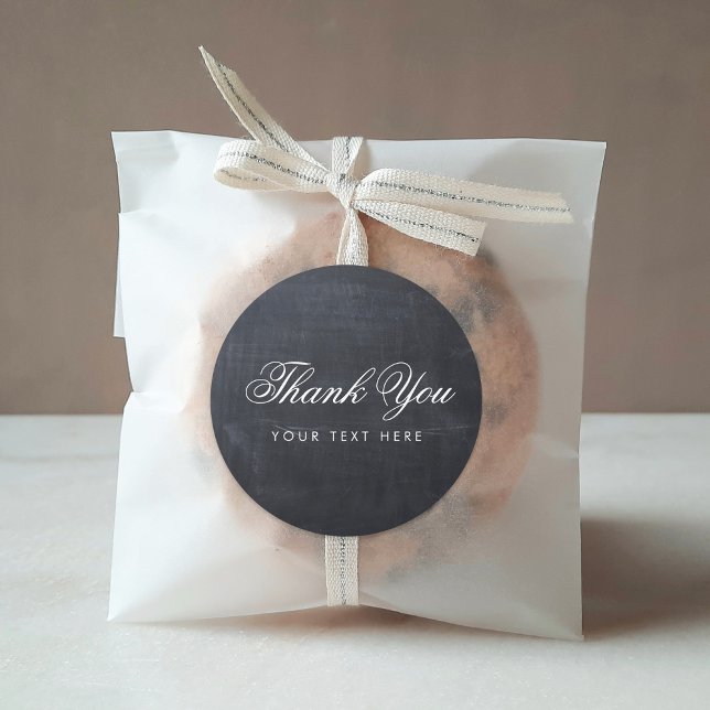 Sleek Simple Elegante Modern Chalkboard Vielen Dan Runder Aufkleber (Von Creator hochgeladen)