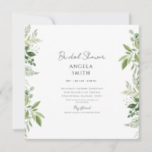 Sleek & Simple Foliage White Brautparty Square