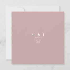 Sleek & Simple Modern Dusty Rose Square Wedding Einladung