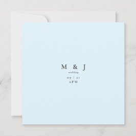 Sleek & Simple Modern Ice Blue Square Wedding Einladung
