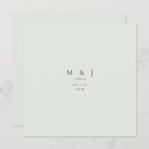 Sleek & Simple Modern Square Light Sage Wedding Einladung