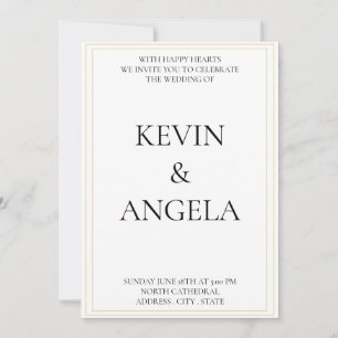 Sleek & Simple: Moderne Minimalistische Hochzeit Einladung