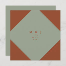Sleek & Simple Sage & Terracotta Einladung