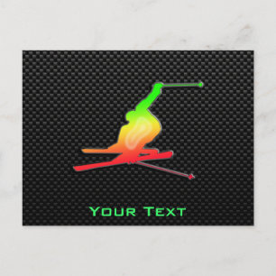 Sleek Snow Skiing Postkarte
