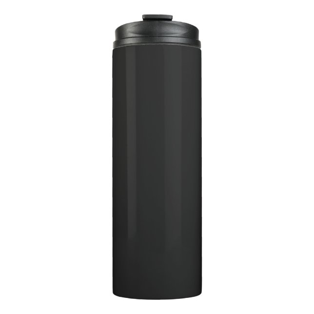 Sleek Solid Black Thermal Tumbler for Hot Drinks Thermosbecher (Vorderseite)