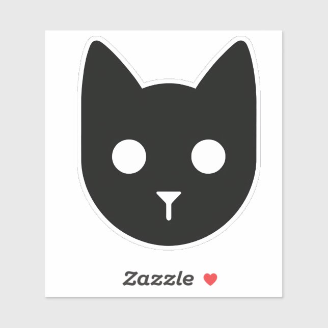 "Sleek & Spooky - Black Cat Head" Aufkleber (Blatt)