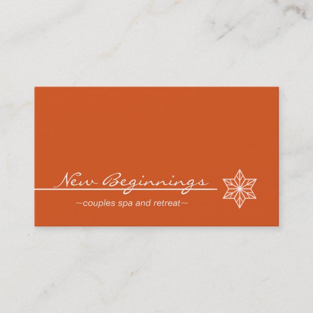 Sleek Starlight Business Card, Orange Visitenkarte (Vorderseite)