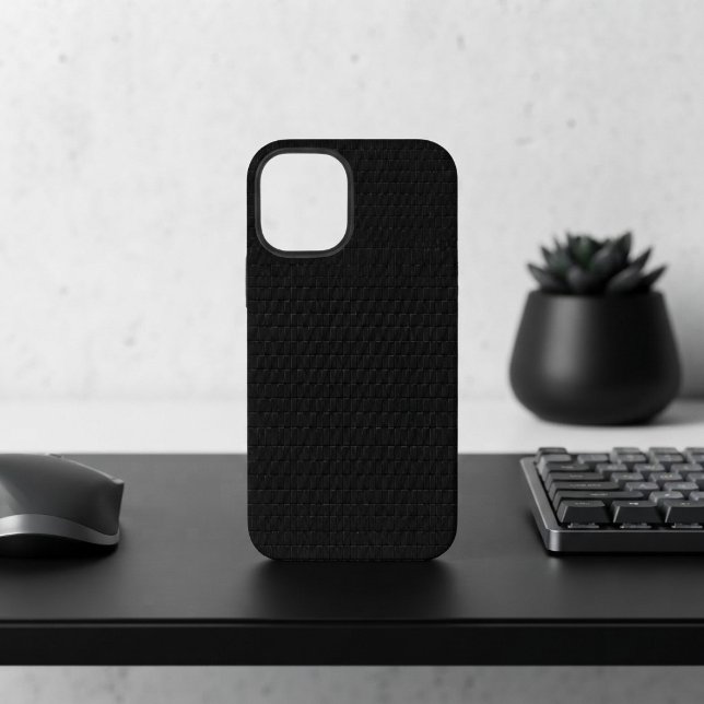 Sleek Stealth Schwarz Carbon-Mikro-Tech-Textur iPhone Hülle (Von Creator hochgeladen)