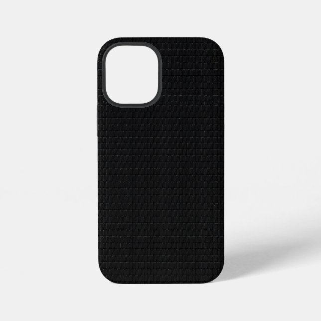 Sleek Stealth Schwarz Carbon-Mikro-Tech-Textur iPhone Hülle (Rückseite)