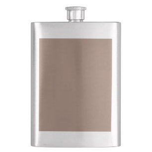 Sleek Taupe Stainless Steel Flask - Modernes Desig Flachmann