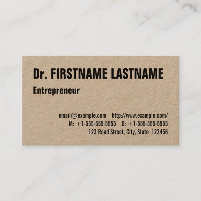 Sleek & Trendy Entrepreneur Business Card Visitenkarte (Vorderseite)