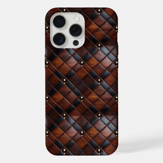 Sleek Walnut und Leather iPhone Hülle (Rückseite)