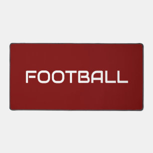 Sleek White FOOTBALL Text on Deep Bold Red Schreibtischunterlage