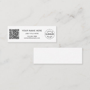 Sleek White Space Mini Calling Card for Profession Telefonnummerkarte
