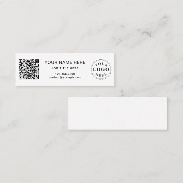 Sleek White Space Mini Calling Card for Profession Telefonnummerkarte (Vorne/Hinten)