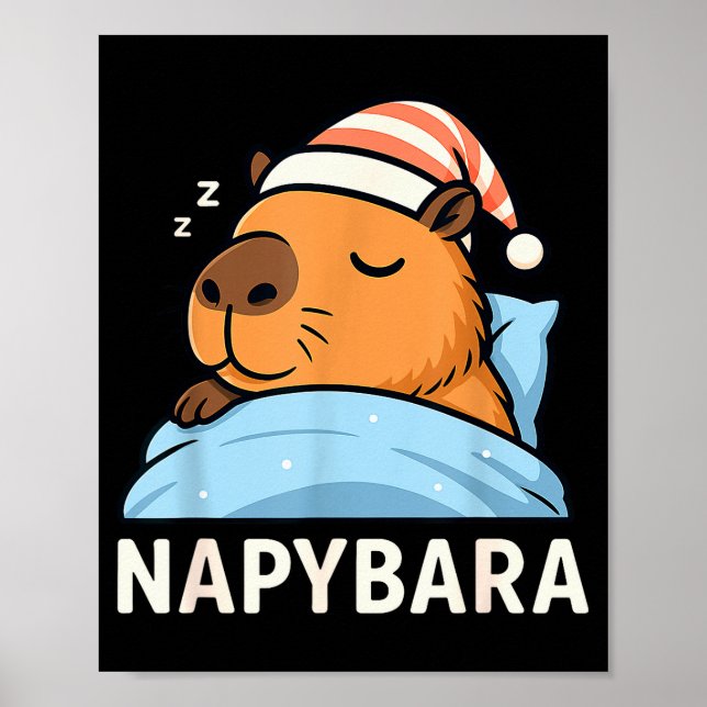 Sleeng Capybara Napybara Schlafthemd Schlafanzug J Poster (Vorne)