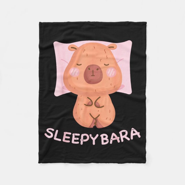 Sleeng Capybara Pajamas Nightgown Sleepybara Roden Fleecedecke (Vorderseite)