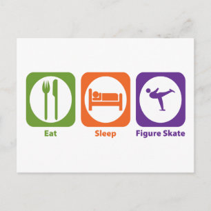 Sleep-Abbildung-Skate essen Postkarte