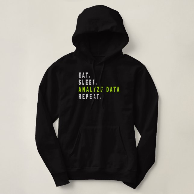Sleep-Analyse Datenwiederholung, Datenanalyst, Fin Hoodie (Design vorne)