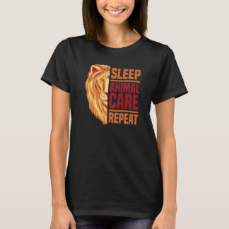 Sleep Animal Care Repeat Animal Lover Zoo Keeper Z T-Shirt