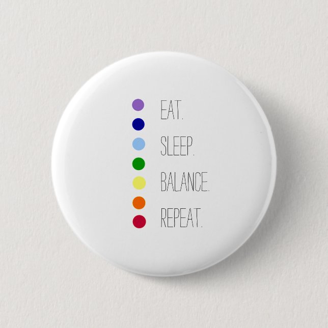Sleep Balance Einfaches Chakra Design essen Button (Vorderseite)