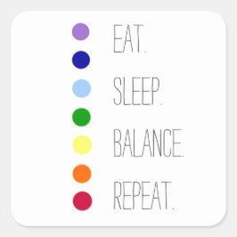Sleep Balance Einfaches Chakra Design essen Quadratischer Aufkleber