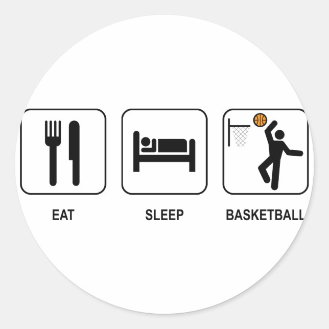 Sleep Basketball Sticker essen (Vorderseite)