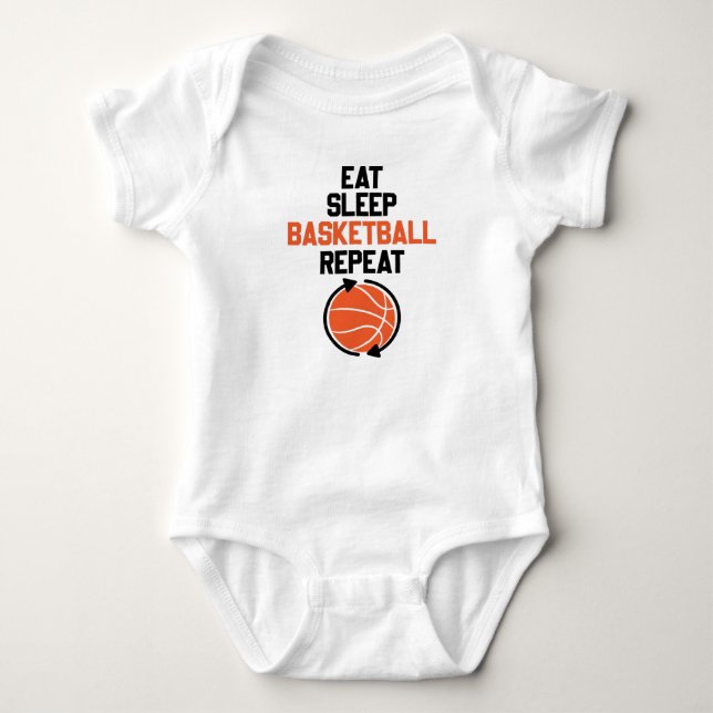 Sleep Basketball wiederholen Baby Strampler (Vorderseite)