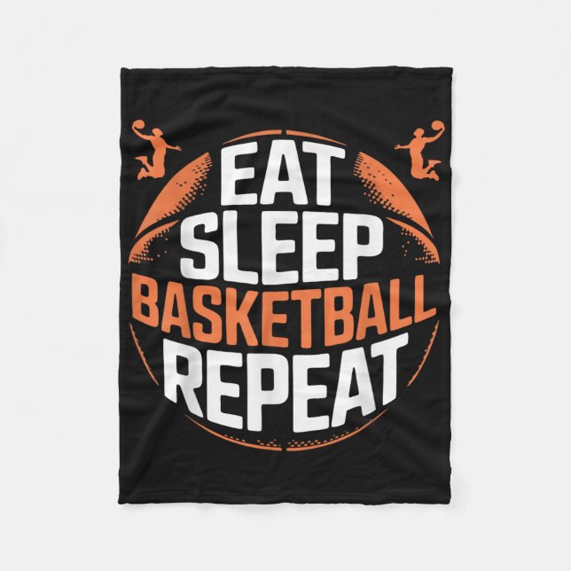 Sleep Basketball wiederholen Fleecedecke (Vorderseite)