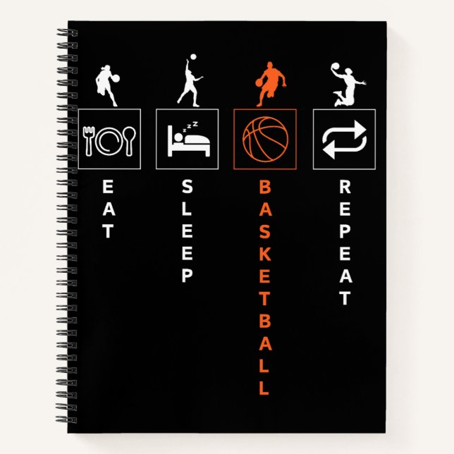 Sleep Basketball wiederholen Notizbuch (Vorderseite)