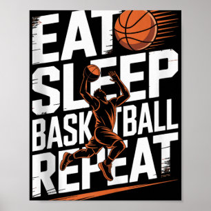 Sleep Basketball wiederholen, Spieler, Jungen, Mäd Poster
