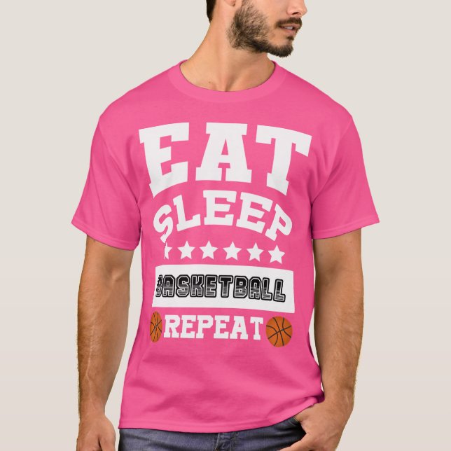 Sleep Basketball wiederholen T-Shirt (Vorderseite)