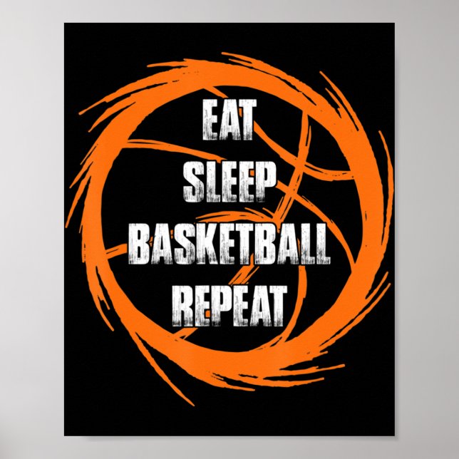 Sleep Basketball wiederholen Team Spielertrainer Poster (Vorne)