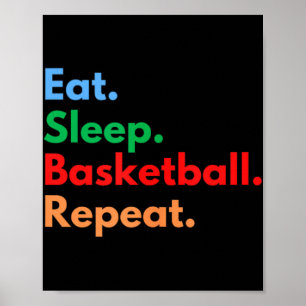 Sleep Basketball Wiederholung für Basketballspiele Poster