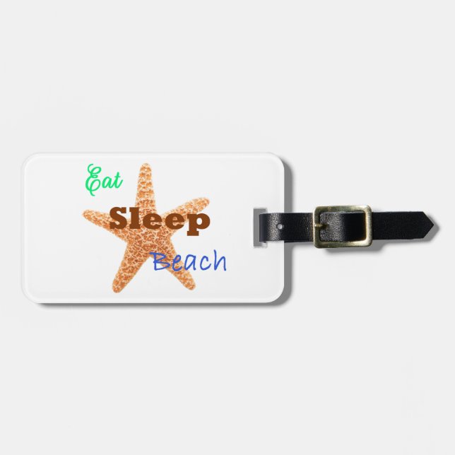 Sleep Beach essen - Gepäckmarke Gepäckanhänger (Vorderseite horizontal)