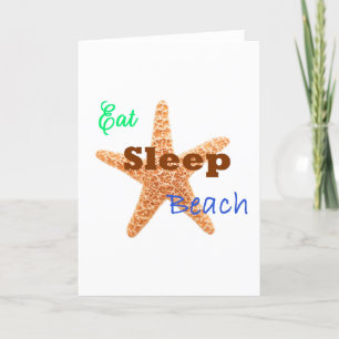 Sleep Beach essen - Grußkarte Karte