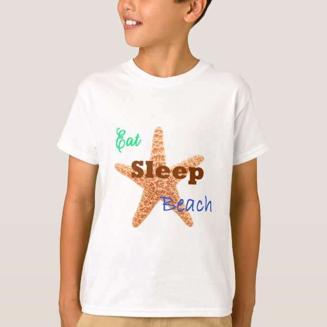 Sleep Beach essen - Kinder T - Shirt (Vorderseite)